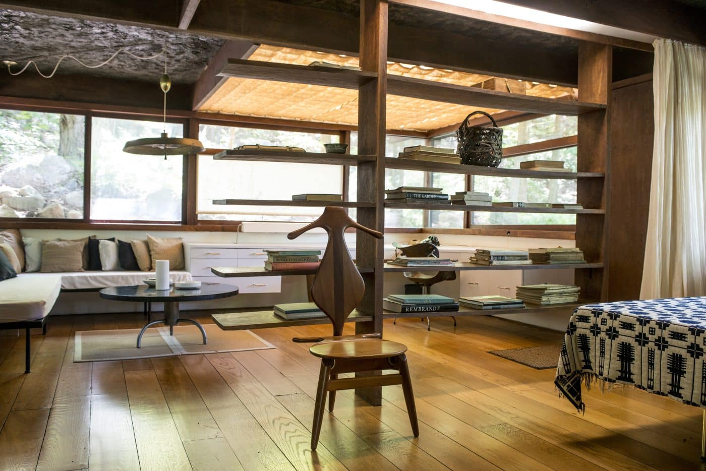 The interior of Russel Wright's studio at Manitoga