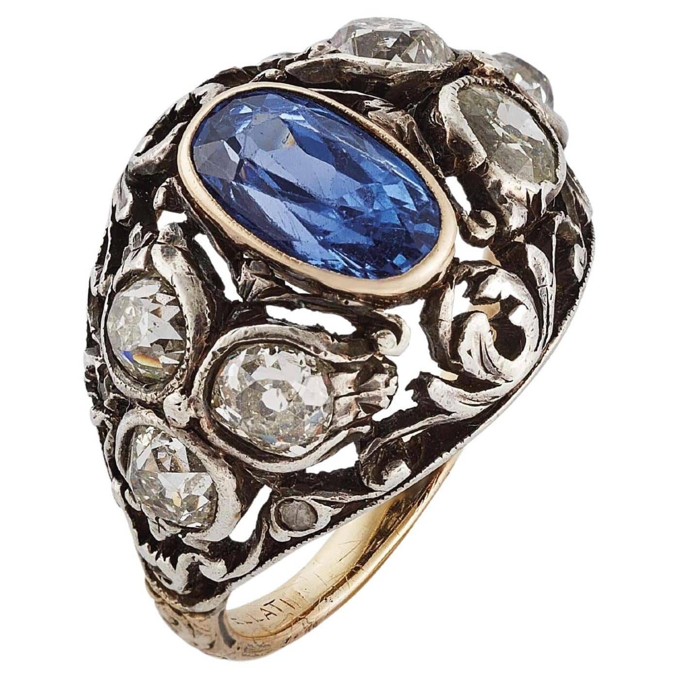 1930s Buccellati sapphire-and-diamond ring