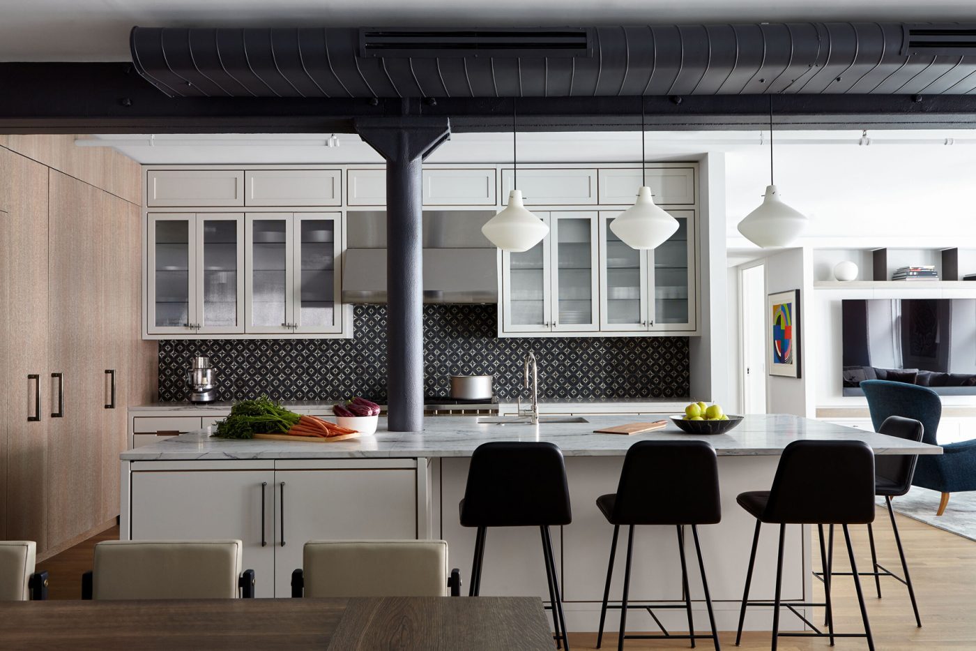 the kitchen of a Tribeca loft designed by Damon Liss