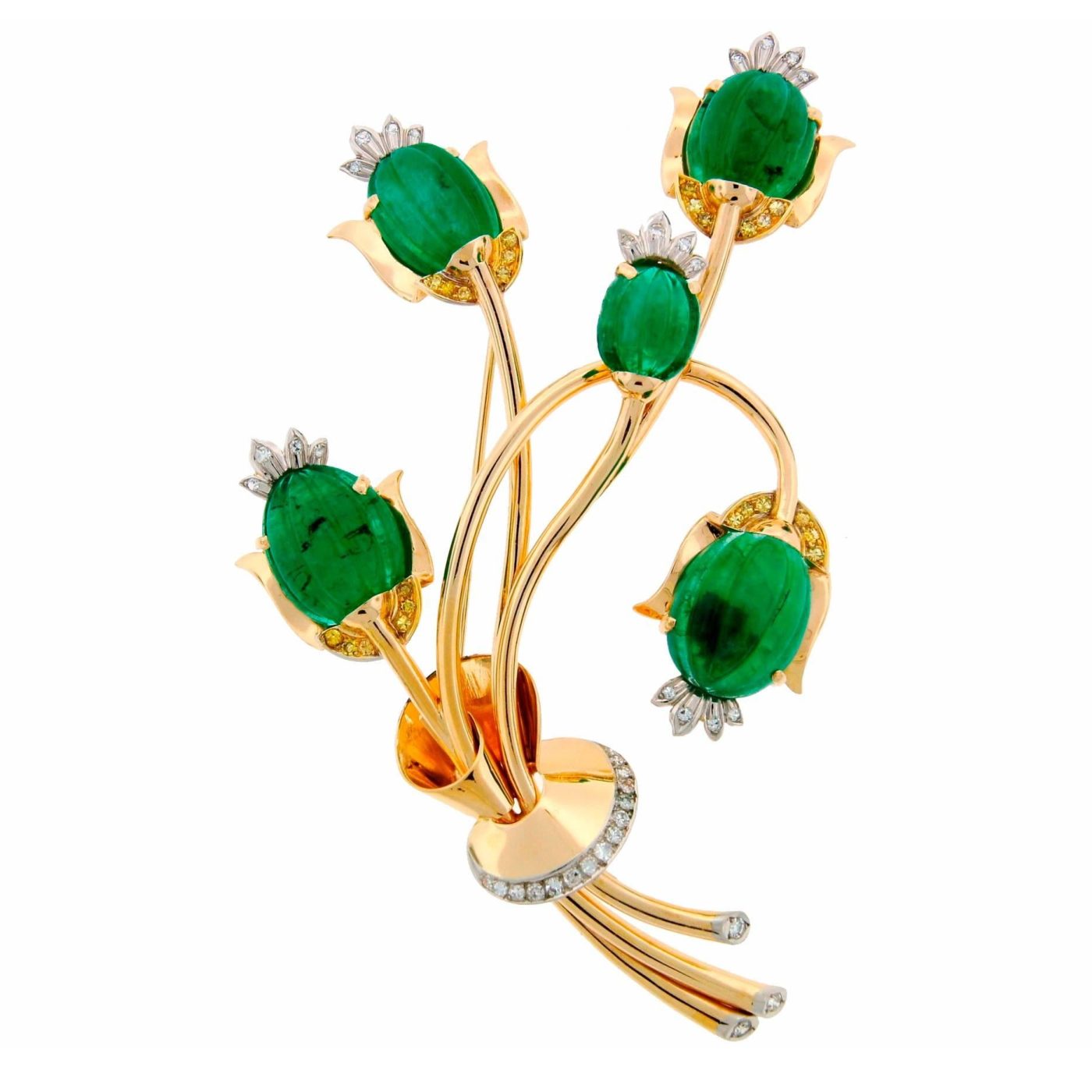 Trabert & Hoeffer-Mauboussin emerald and diamond brooch, 1940s