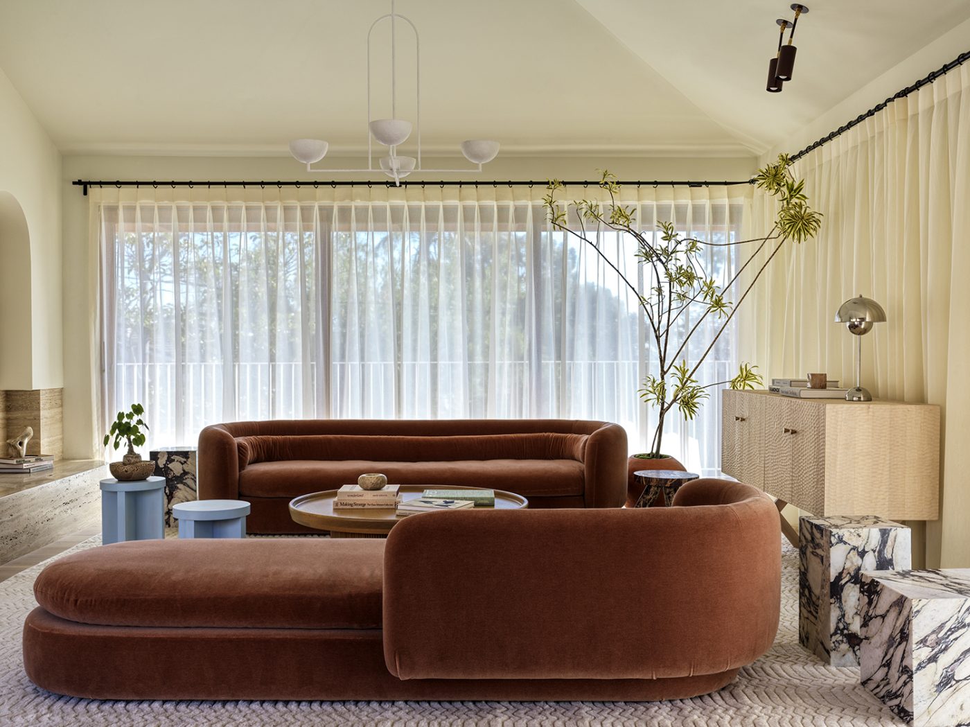 The living room of a home designed by And And And Studio in Los Angeles