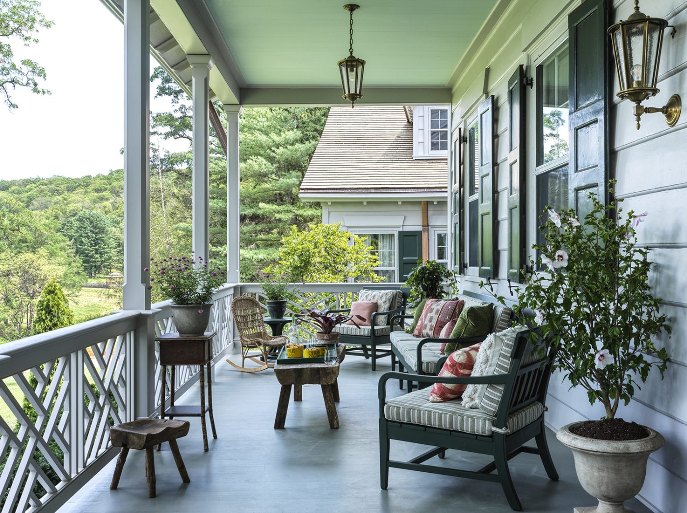 view of the porch of an 18th century farmhouse