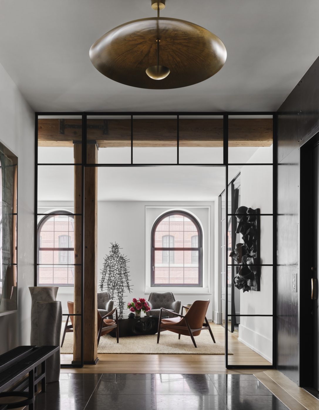 the entryway of a Tribeca loft designed by Nicole Hollis