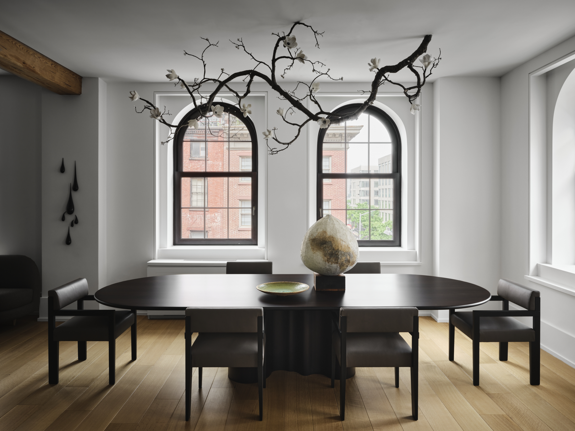 the dining room of a Tribeca loft designed by Nicole Hollis