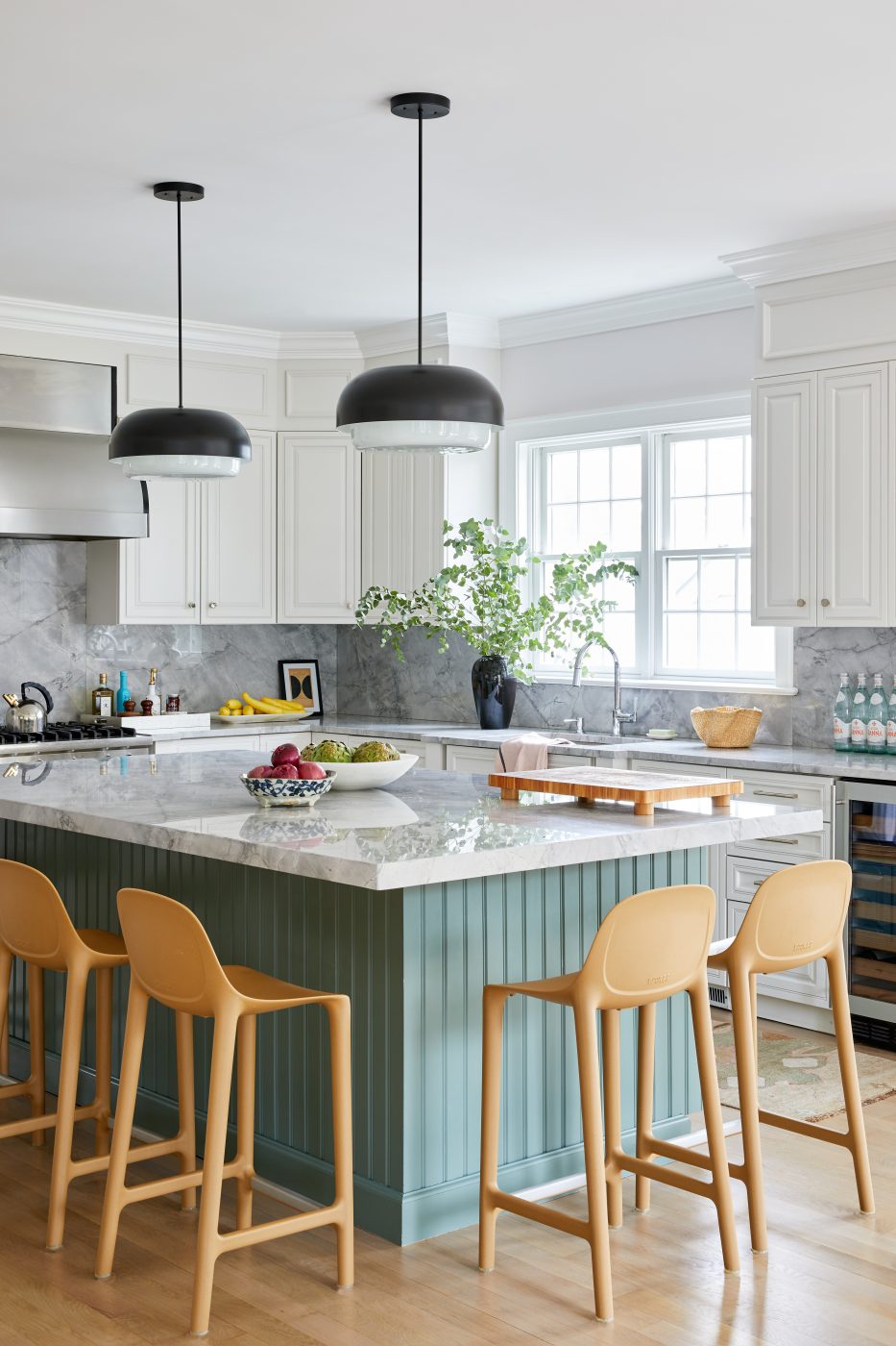 The kitchen of a home designed by Rachel Sloane Interiors in Larchmont, New York
