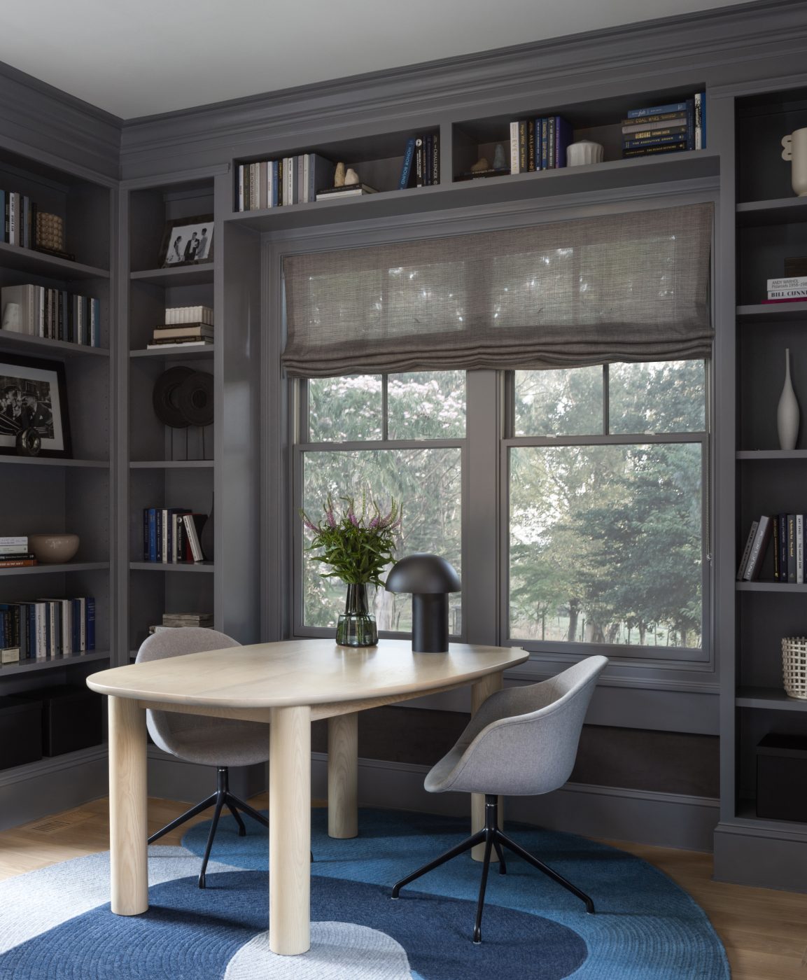 The study of a home designed by AK Studio in Bethesda, Maryland