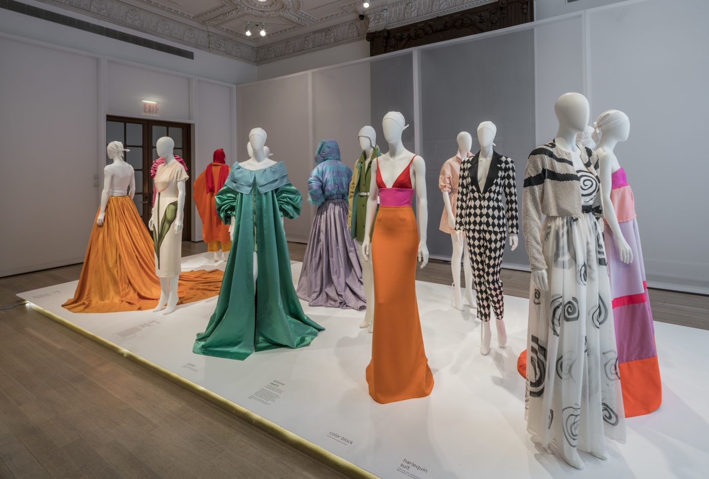 A display of several ensembles by Isaac Mizrahi at the Jewish Museum in New York