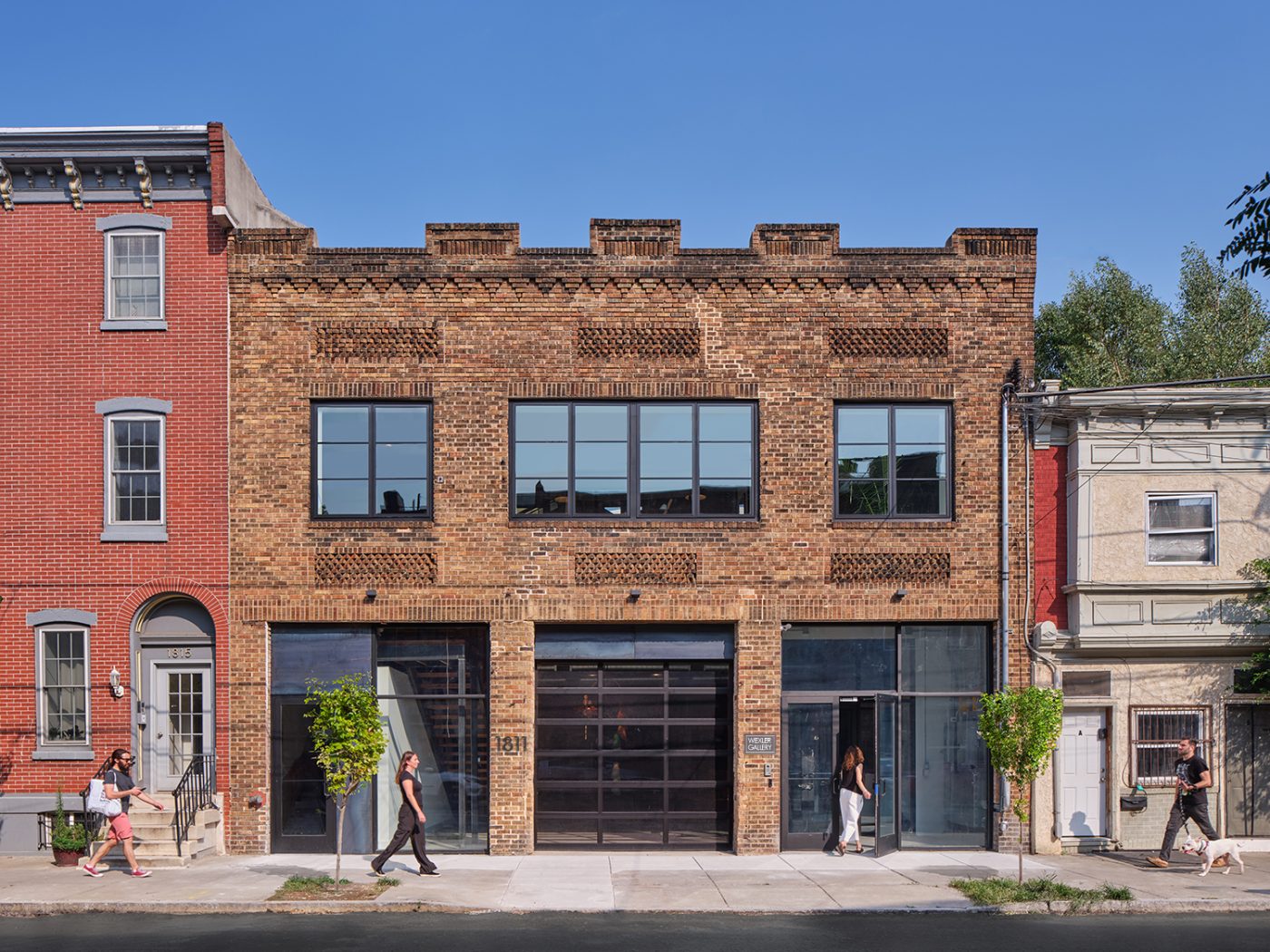 The tan-brick facade of Wexler Gallery's new home on Frankford Avenue in Philadelphia