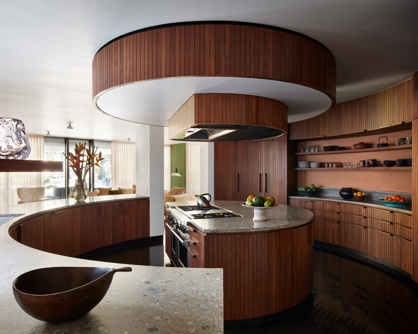 Studio Shamshiri round wood kitchen