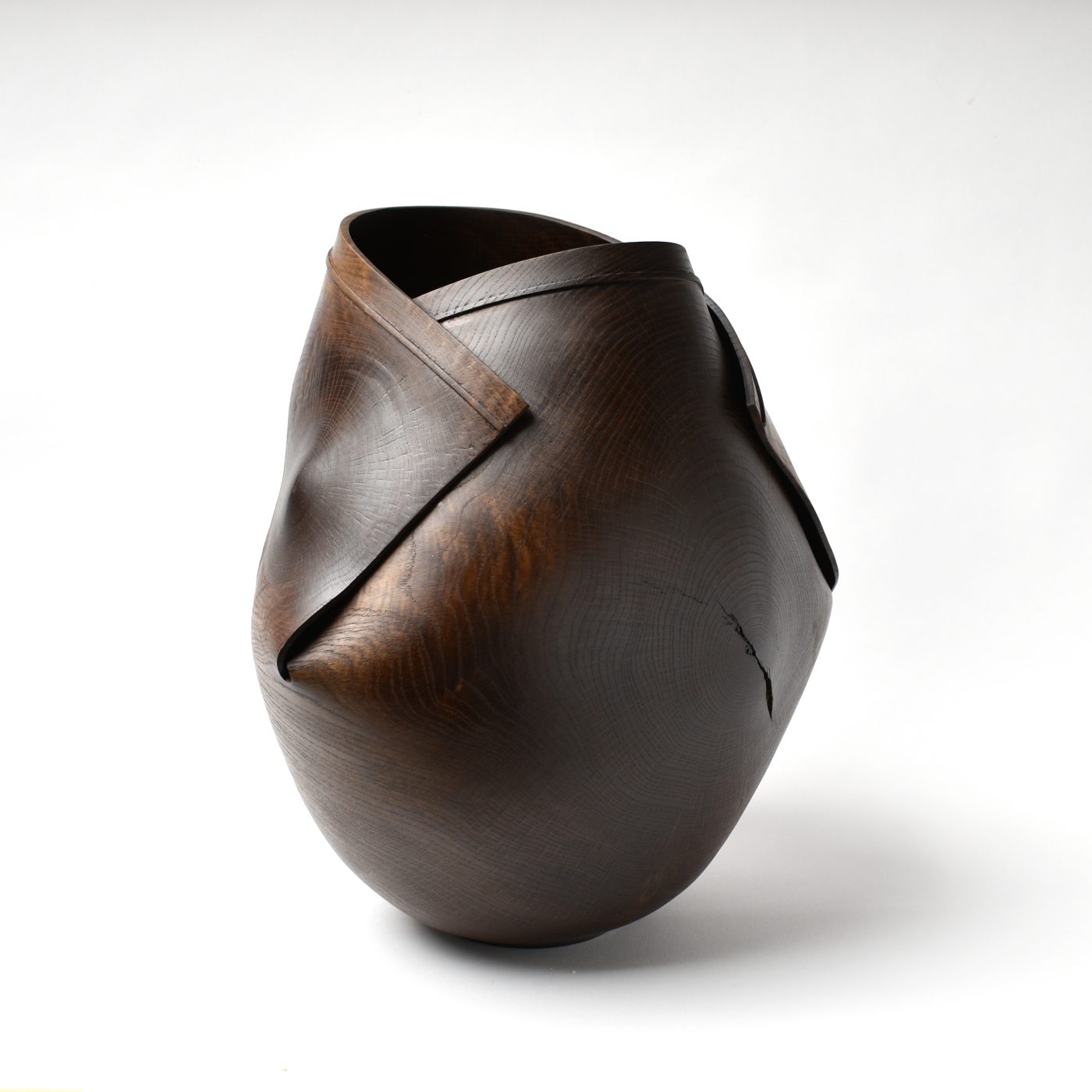 A wooden vessel by Alan Meredith offered by Liz O'Brien