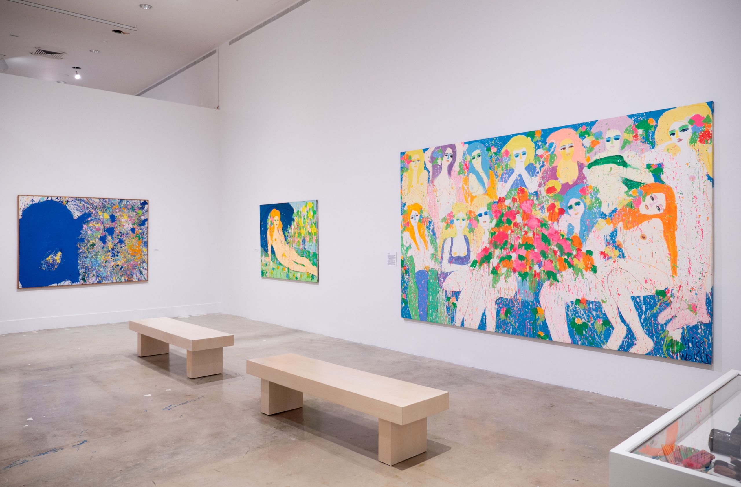 An installation view of "Walasse Ting: Parrot Jungle"