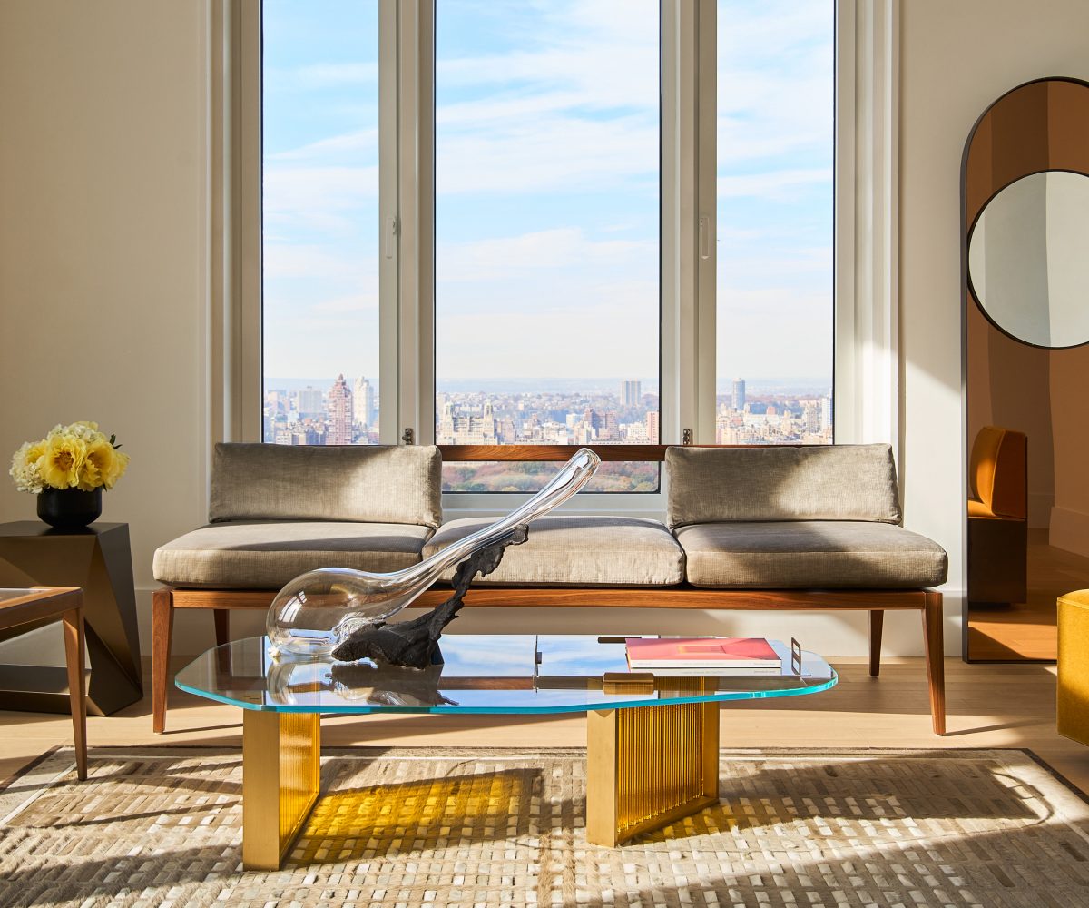 A penthouse apartment in New York outfitted with furniture designed by Lauren Rottet
