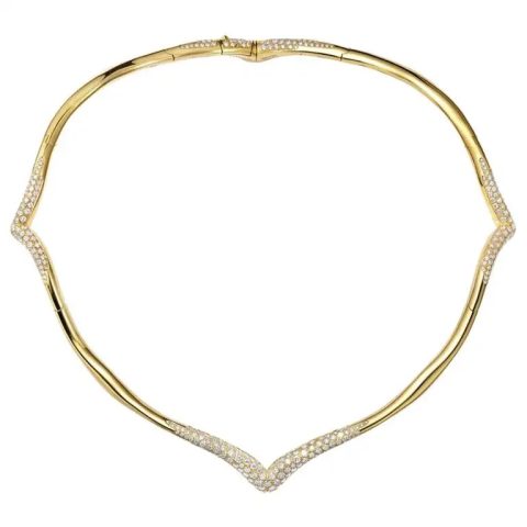 Nile Collection necklace in yellow gold and white diamonds, 2019