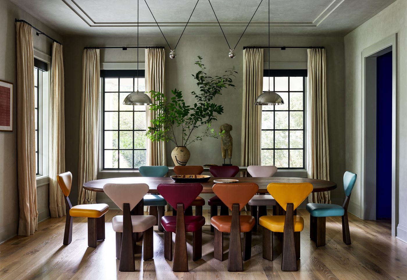 Dining room of Zoe Feldman designed home in Virginia suburbs of Washington DC