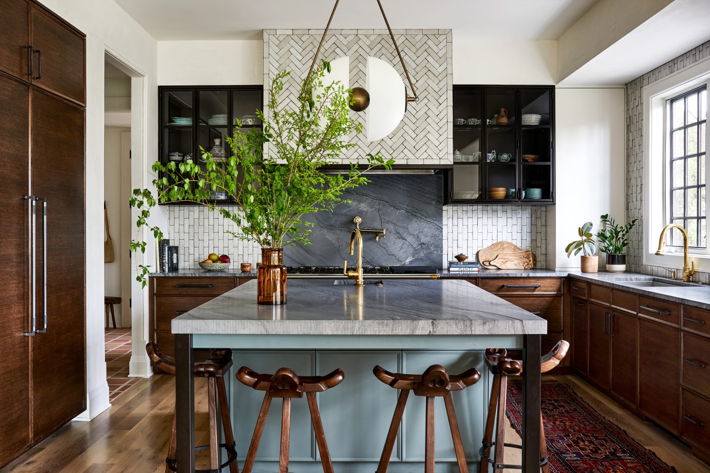 Kitchen of Zoe Feldman designed home in Virginia suburbs of Washington DC