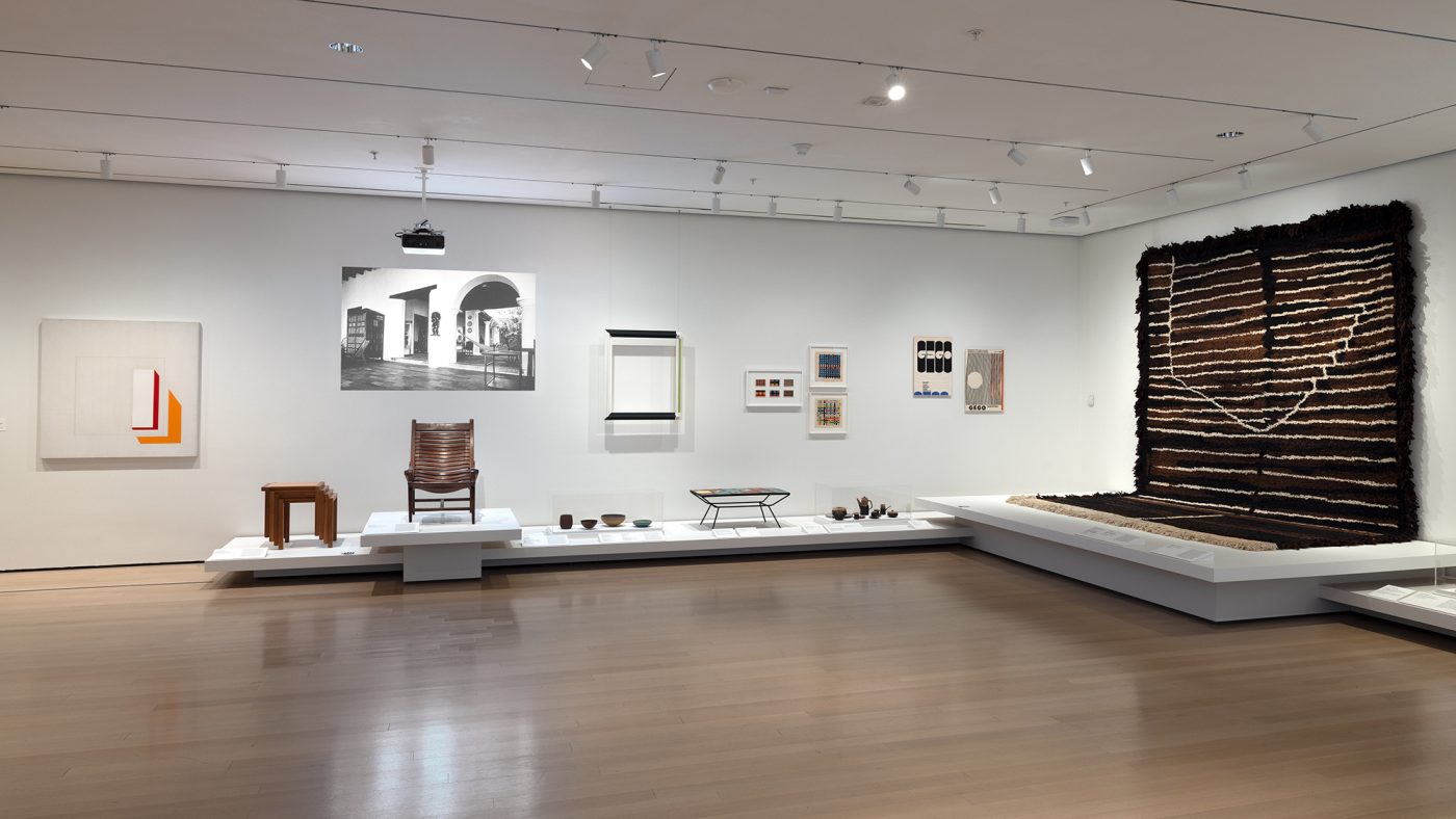 An installation view of the exhibition “Crafting Modernity: Design in Latin America, 1940–1980” at the Museum of Modern Art in New York