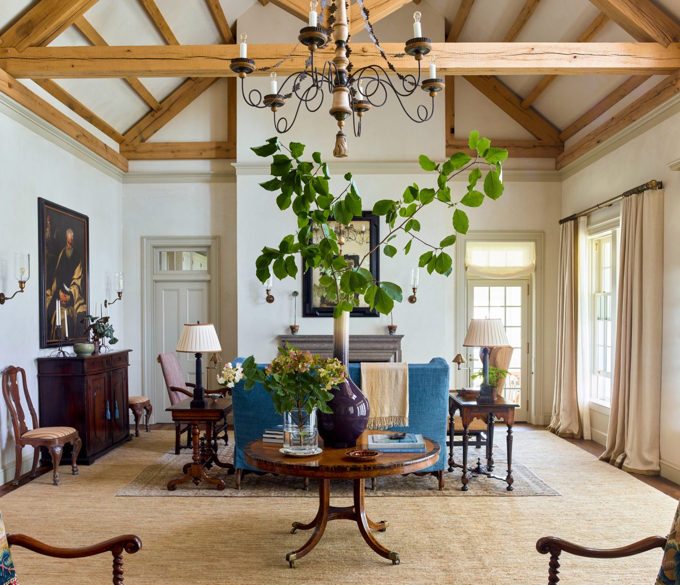 Living room in Downeast Maine by Gil Schafer III in his new book Home at Last: Enduring Design for the New American Home Rizzoli publisher written with Mark Kristal