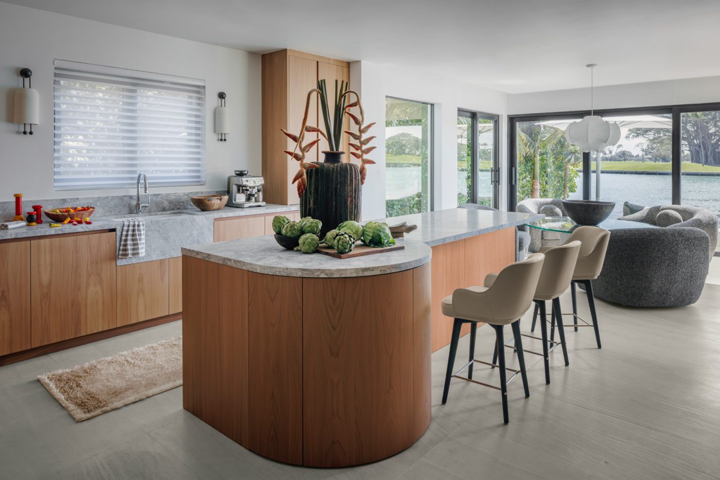 Kitchen of Miami beach home designed by Duett Interiors' Tiffany Thompson 