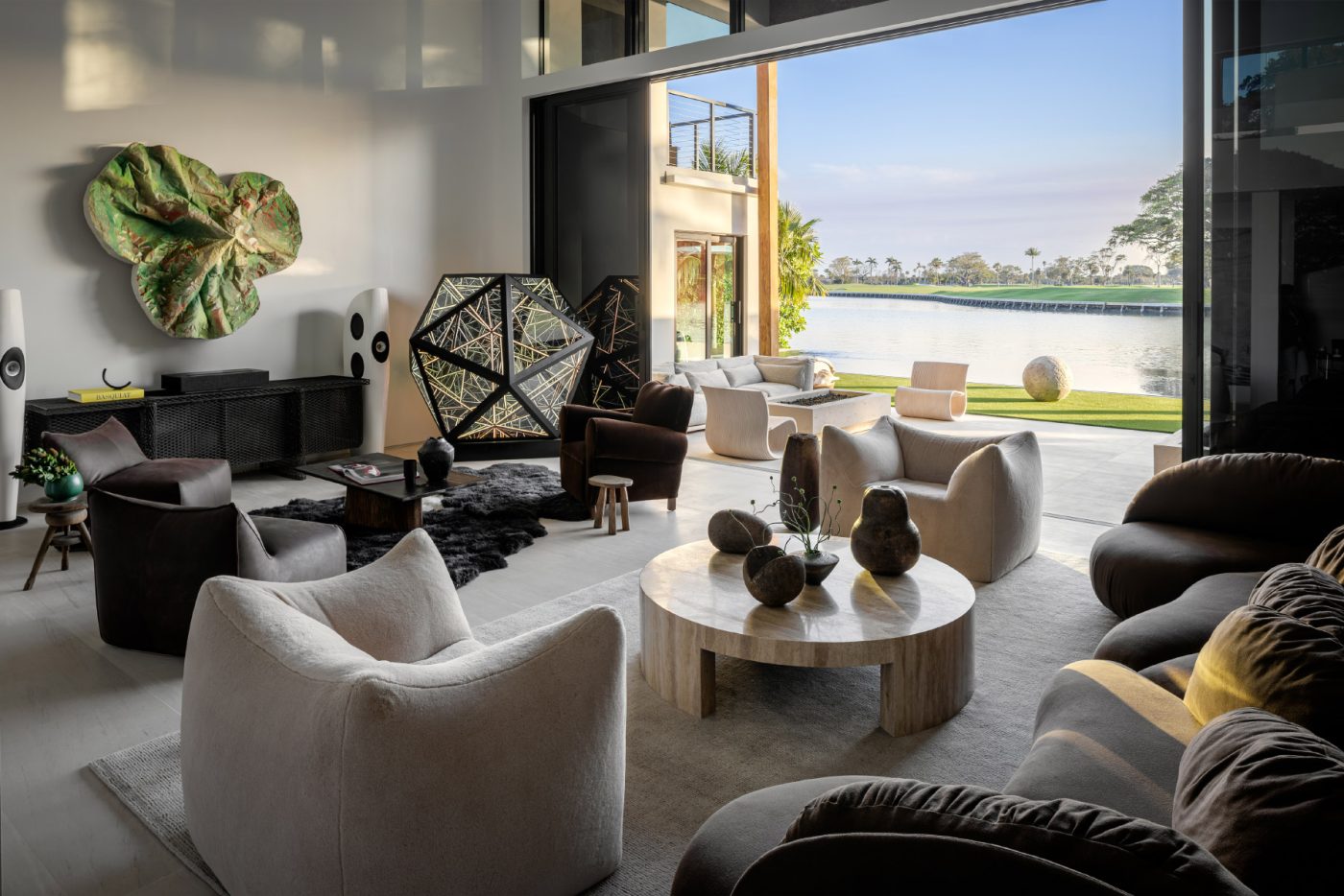 Living room of Miami beach home designed by Duett Interiors' Tiffany Thompson 