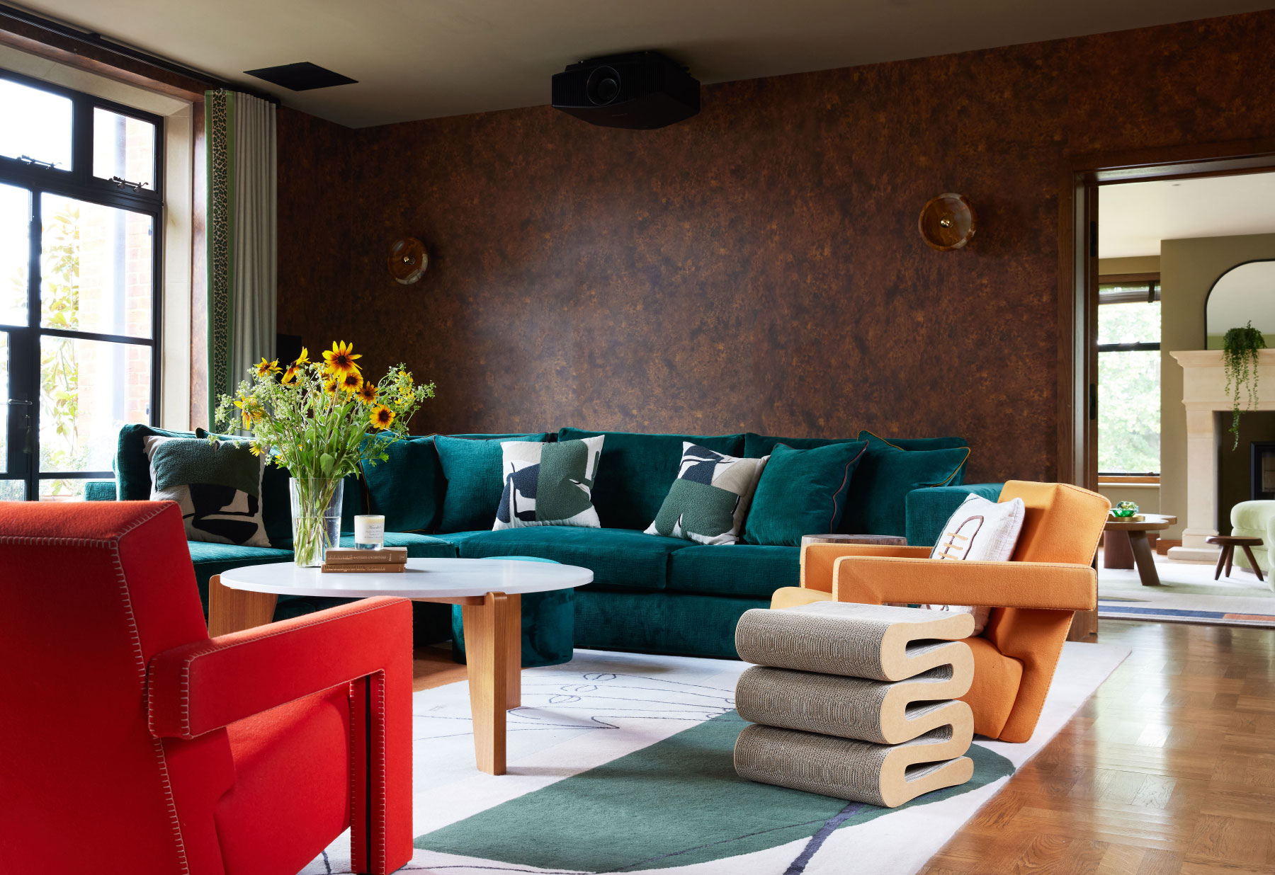 Living room of English countryside house in Berkshire designed by London interior designer Brigitta Spinocchia Freund 