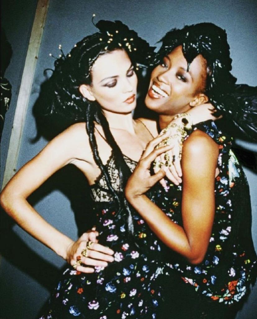  Kate and Naomi Backstage - the two supermodels, in glitter dresses, 21st century, by Roxanne Lowit