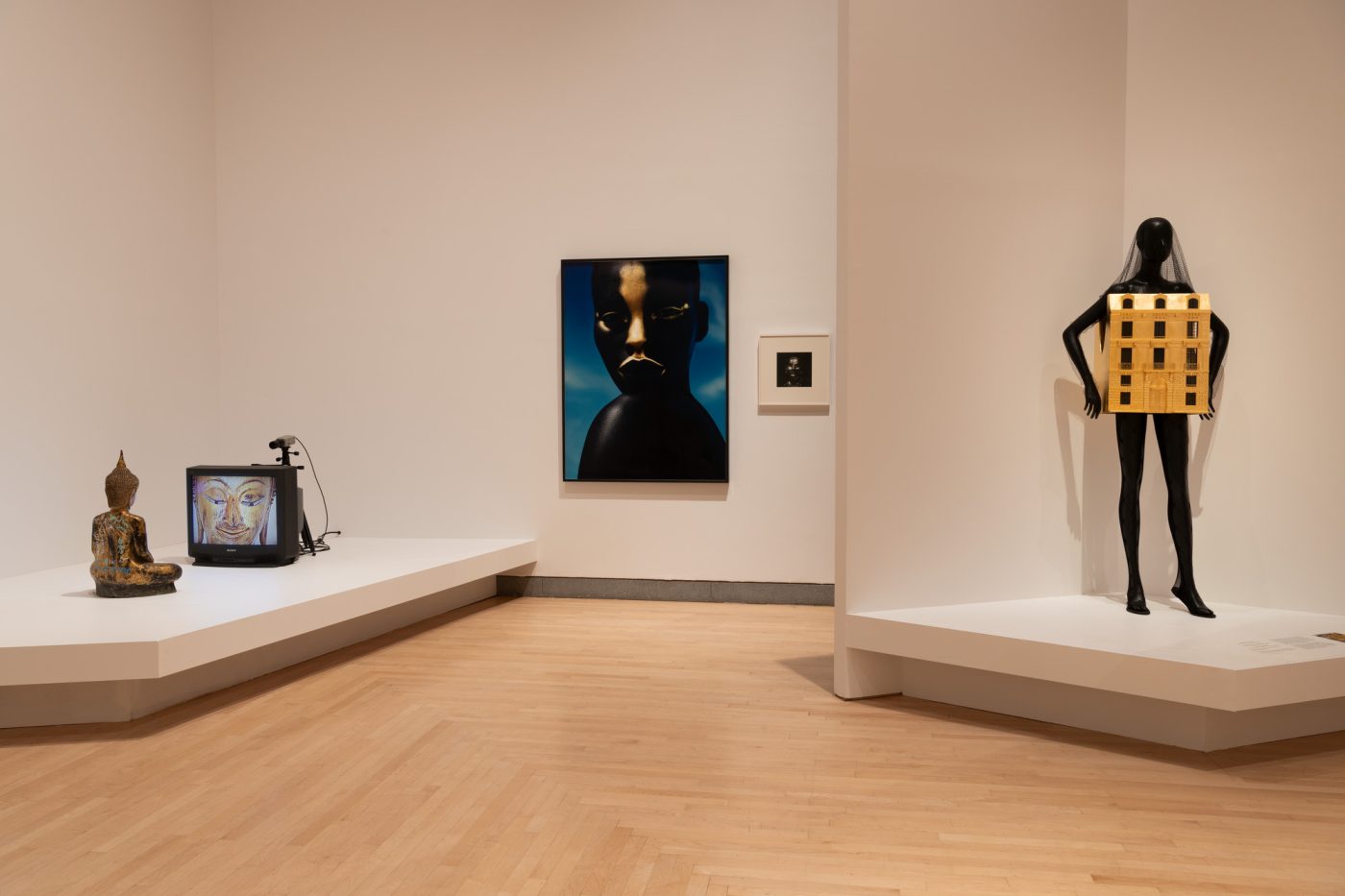 Contemporary artworks on display in the Brooklyn Museum exhibtion "Solid Gold"