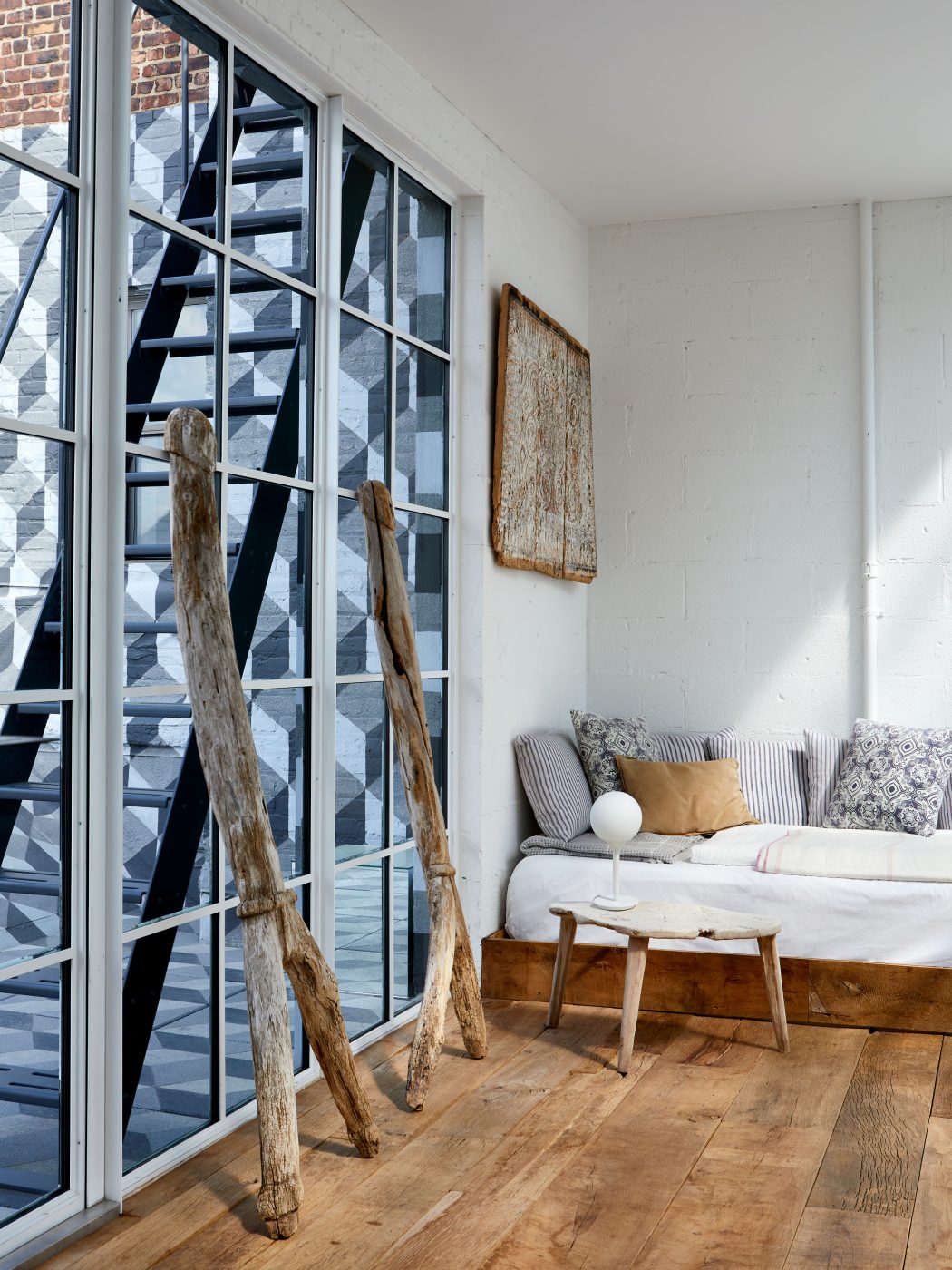 The guest quarters  in the Soho loft of Andrianna Shamaris