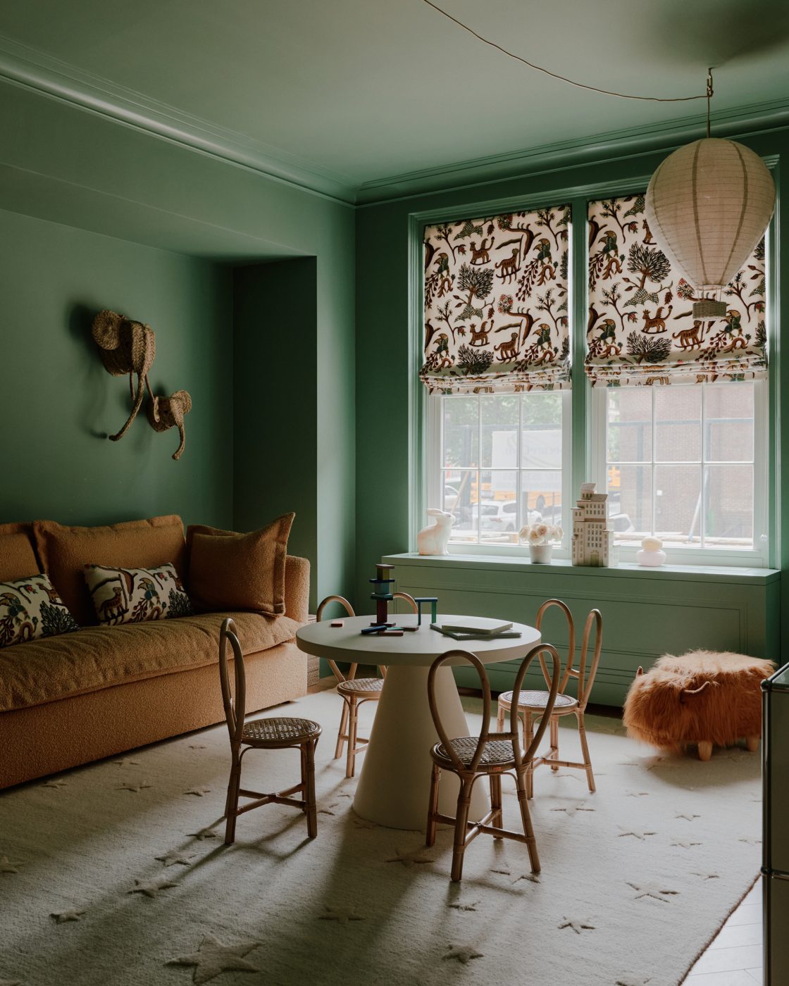 Play room of maisonette on Park Avenue Manhattan Upper East Side decorated by Beaudry Collier Designs 