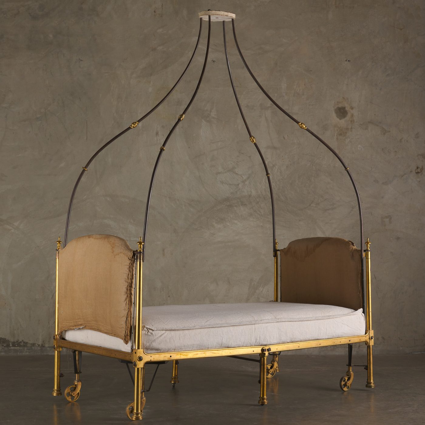 An 18th-century campaign bed at Los Angeles furniture gallery Blackman Cruz