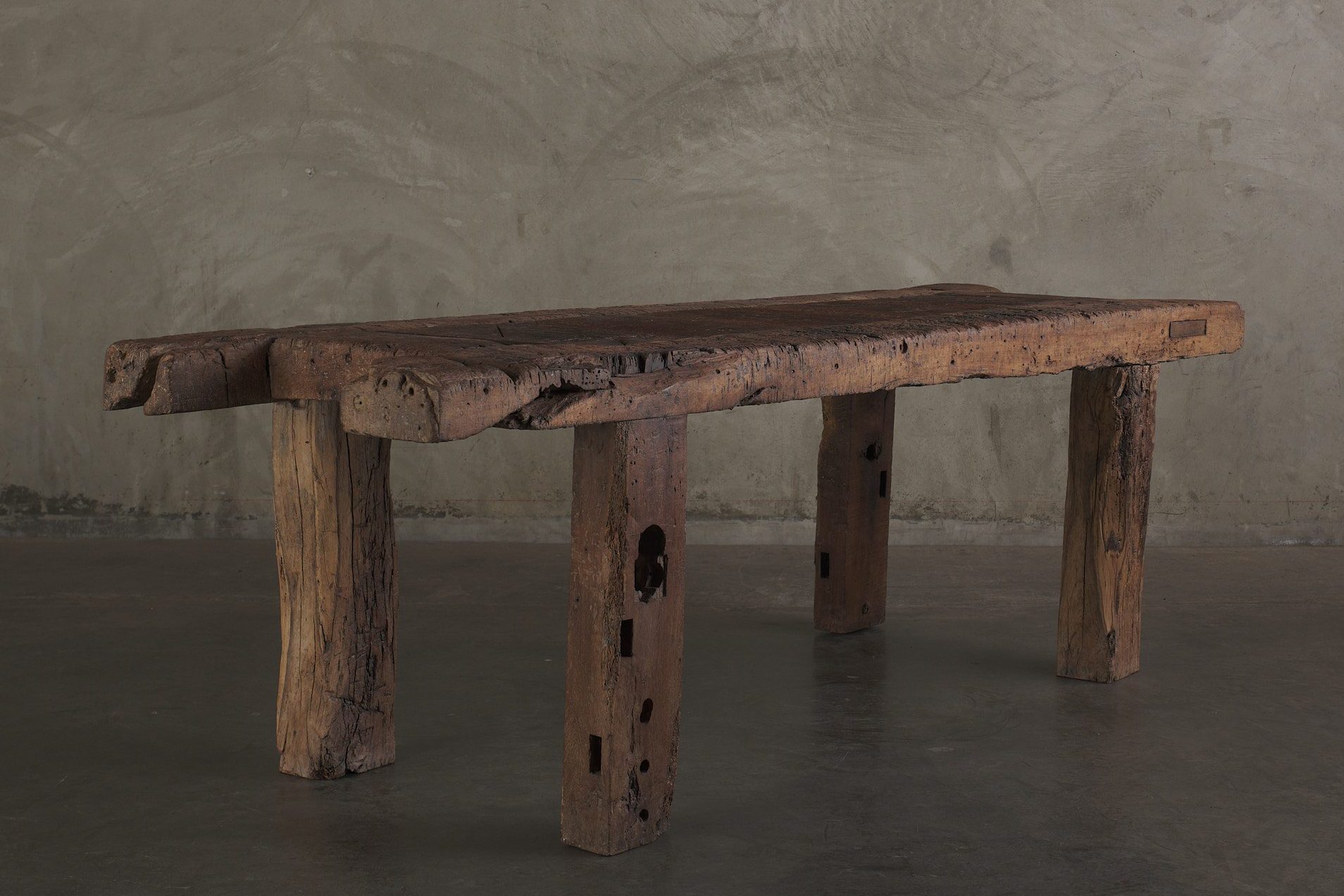 A 1950s mesquite worktable at Los Angeles furniture gallery Blackman Cruz