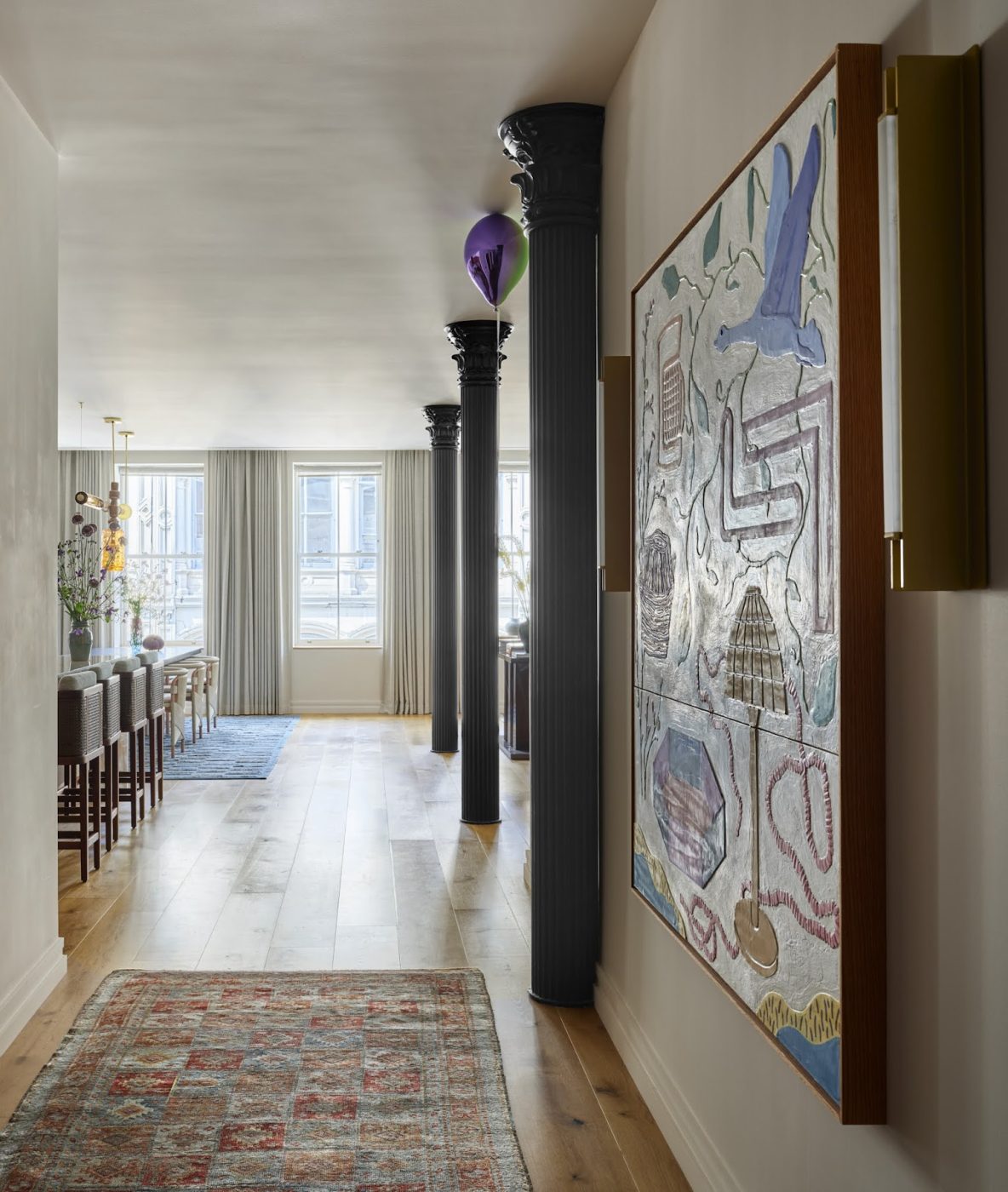 Gallery hall of ribeca loft Interior by designer Kati Curtis