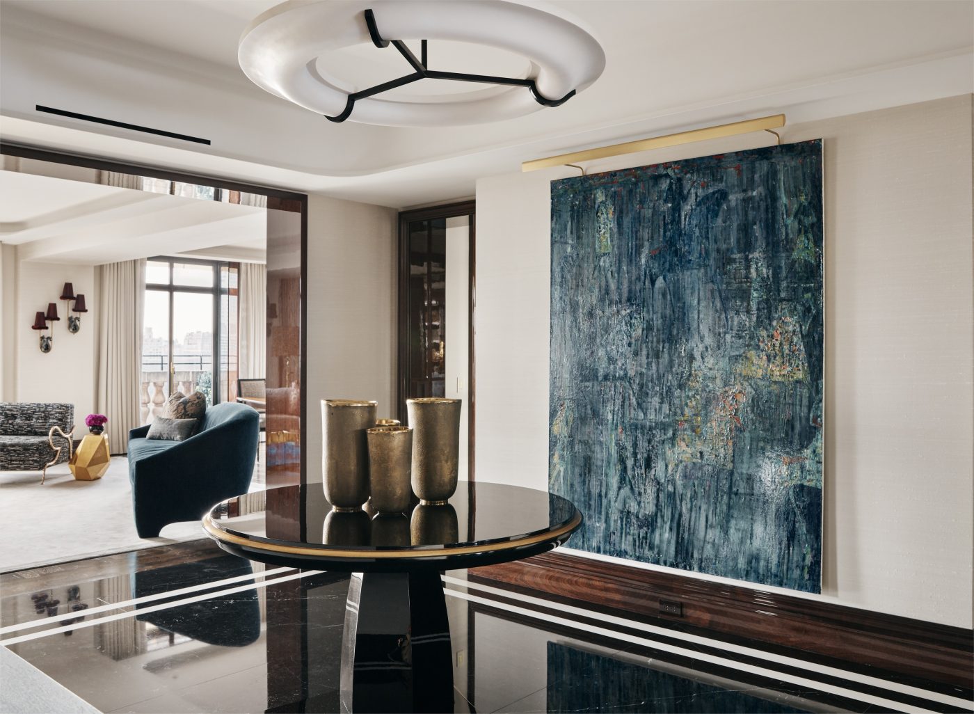 Entrance hall of Manhattan pied-a-terre designed by Pembrooke & Ives designers Andrew Sheinman and Stephanie Sarkies-Schabot 