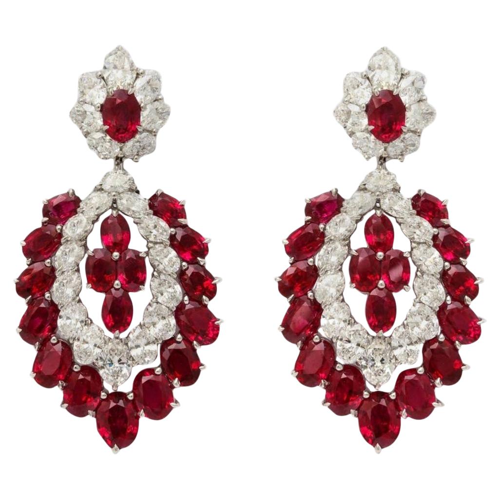 Burma Ruby and Diamond Chandelier Earrings, 2017
