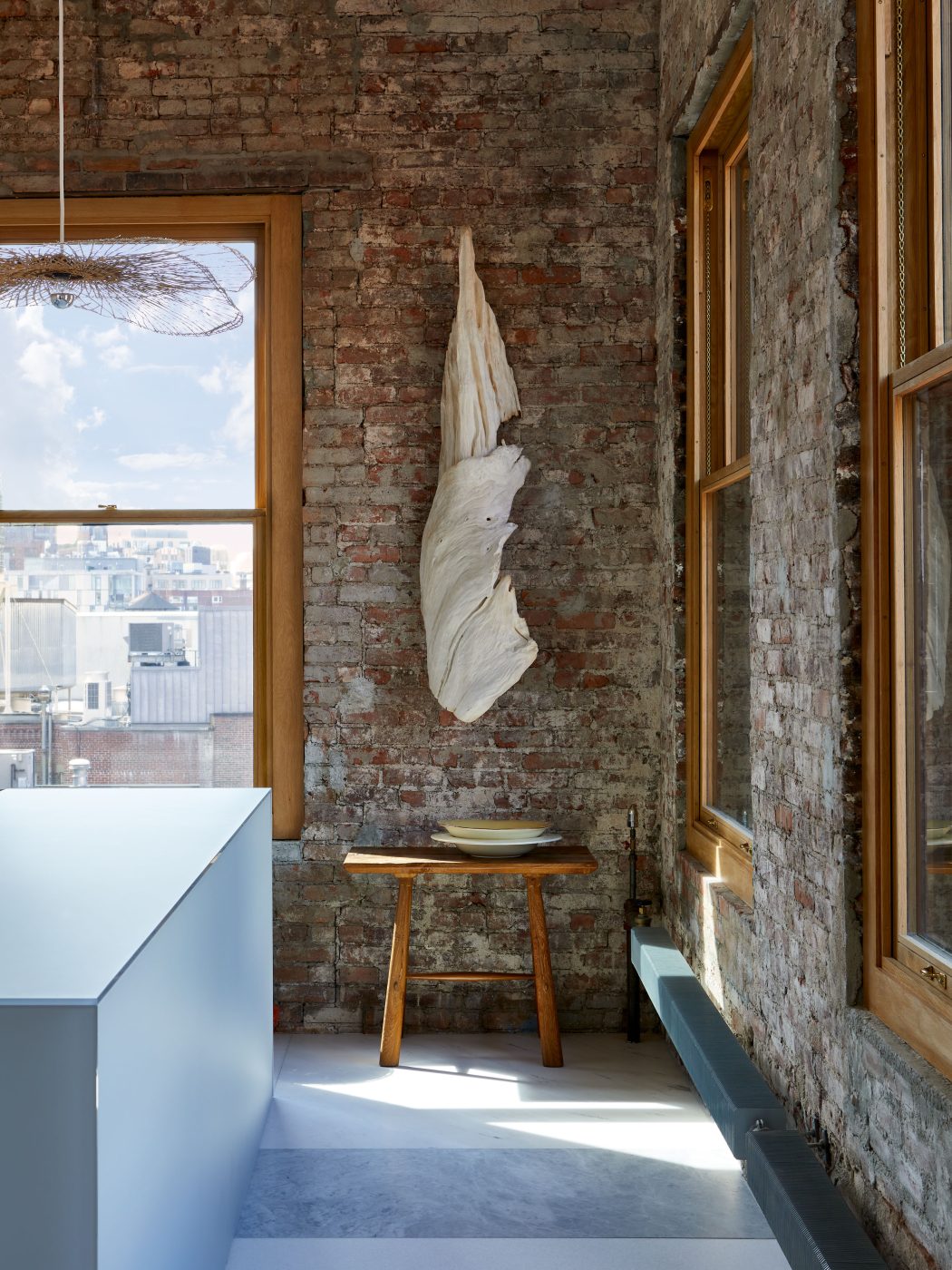 The kitchen in the Soho loft of Andrianna Shamaris