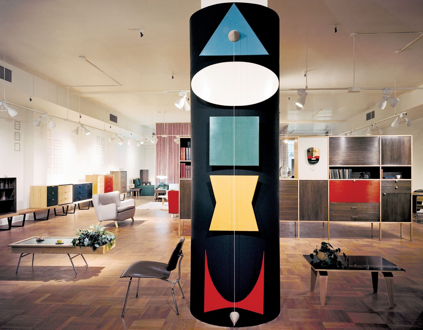 Seating, tables and case pieces on display in the Herman Miller showroom in 1948