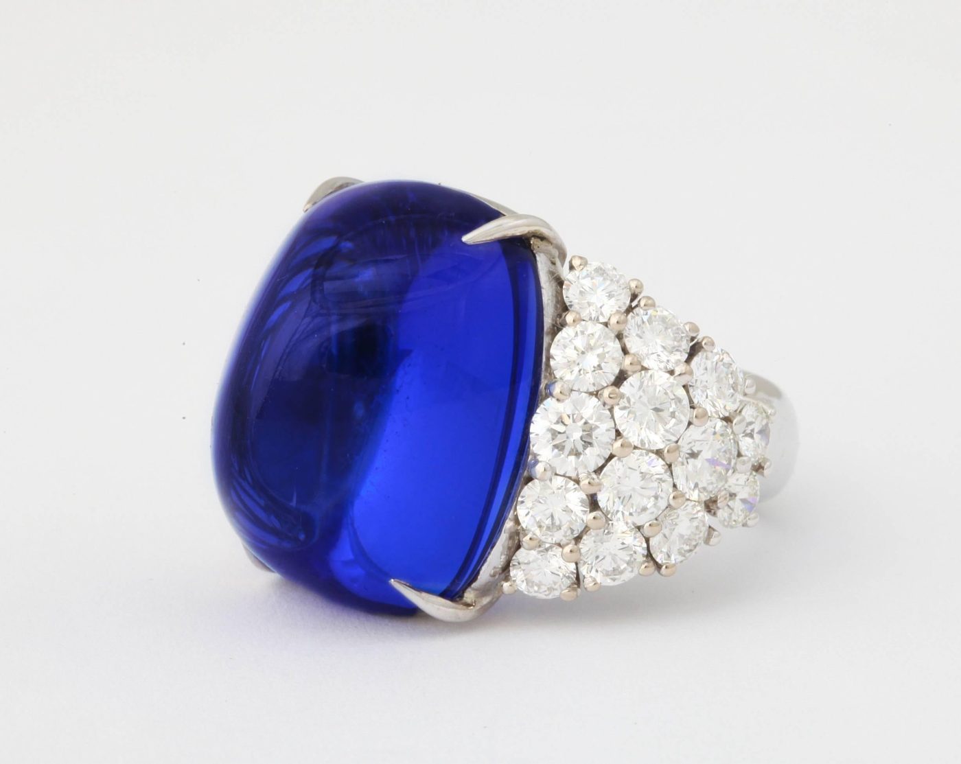 Sugarloaf Cut Tanzanite and Diamond Ring, 2020
