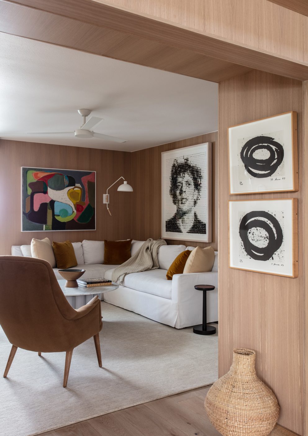 Den of Palm Springs modernist house with interior design by Nina Freudenberg