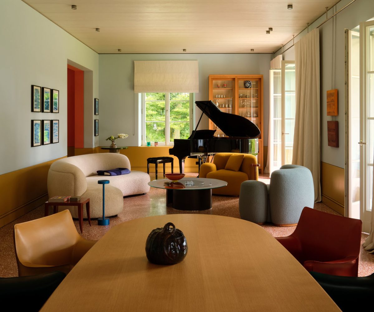 The living room of a German villa with interiors by Gisbert Pöppler