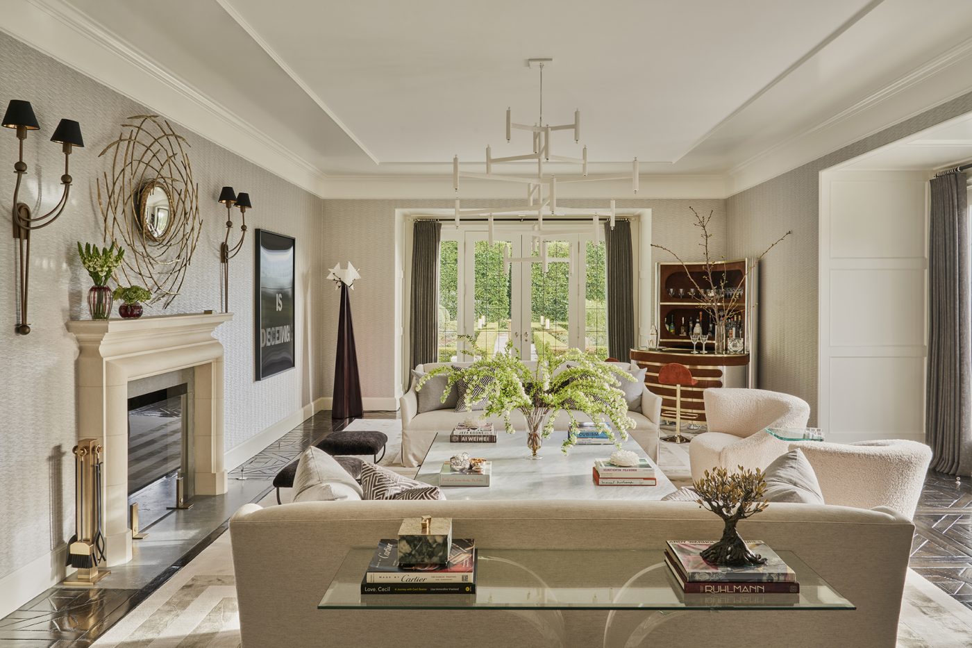 The living room of the Beverly Hills house is filled with 1stDibs finds.