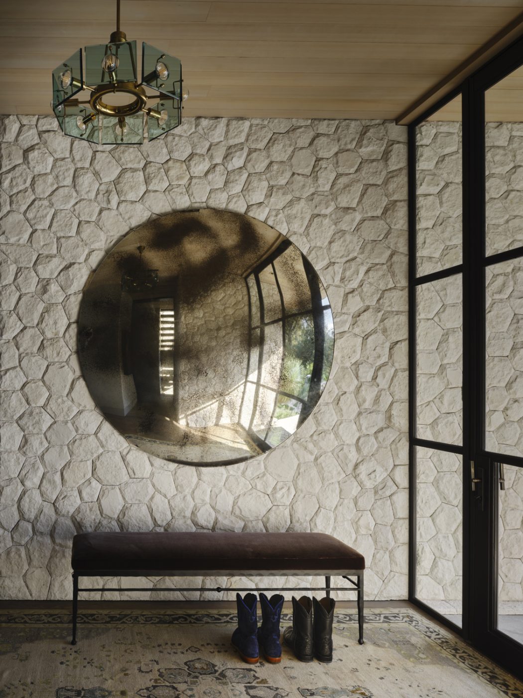 Entryway of a home on the shores of Texas's Lake Austin designed by architect Ryan Street and interior designer Jennifer Sissom