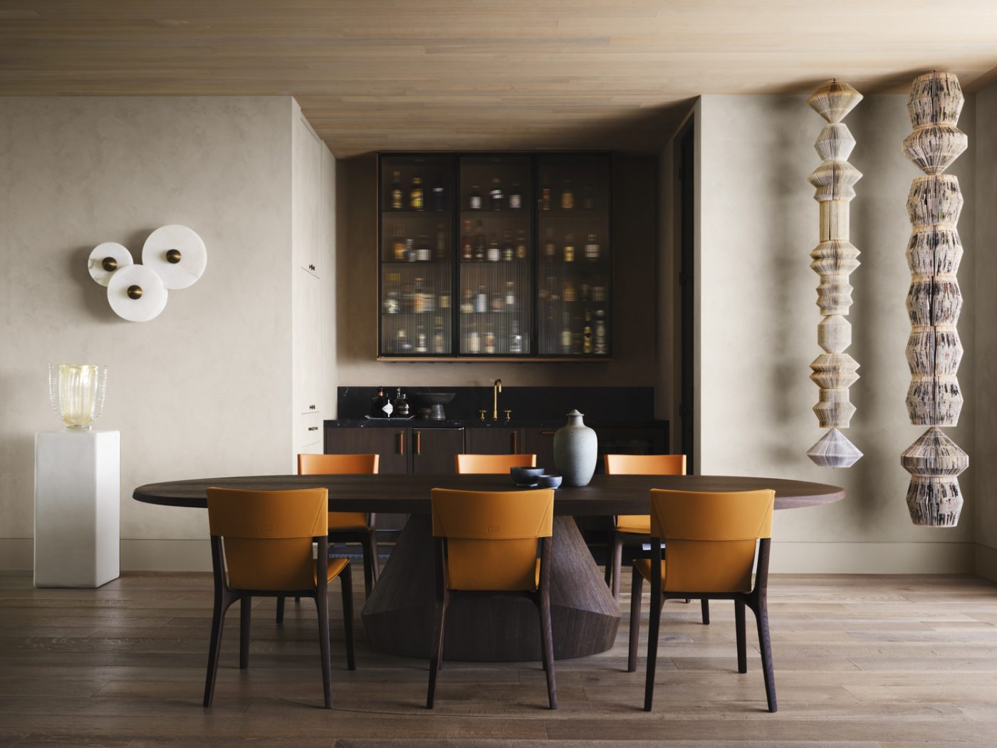 Dining room of a home on the shores of Texas's Lake Austin designed by architect Ryan Street and interior designer Jennifer Sissom
