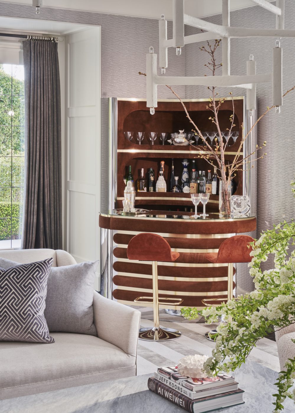 The 1970s dry bar in the living room
