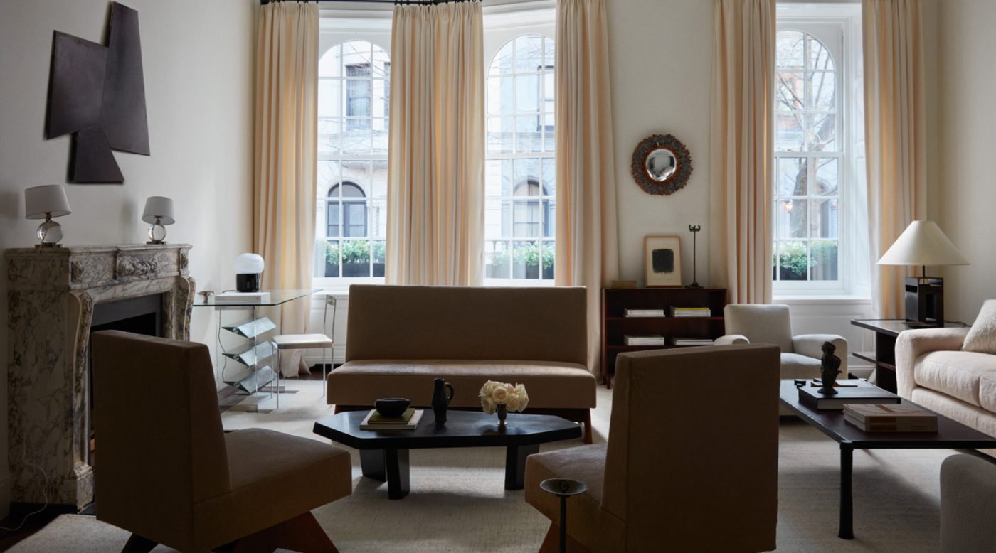 Living room of Alyssa Kapito-designed townhouse on Manhattan's Upper East Side