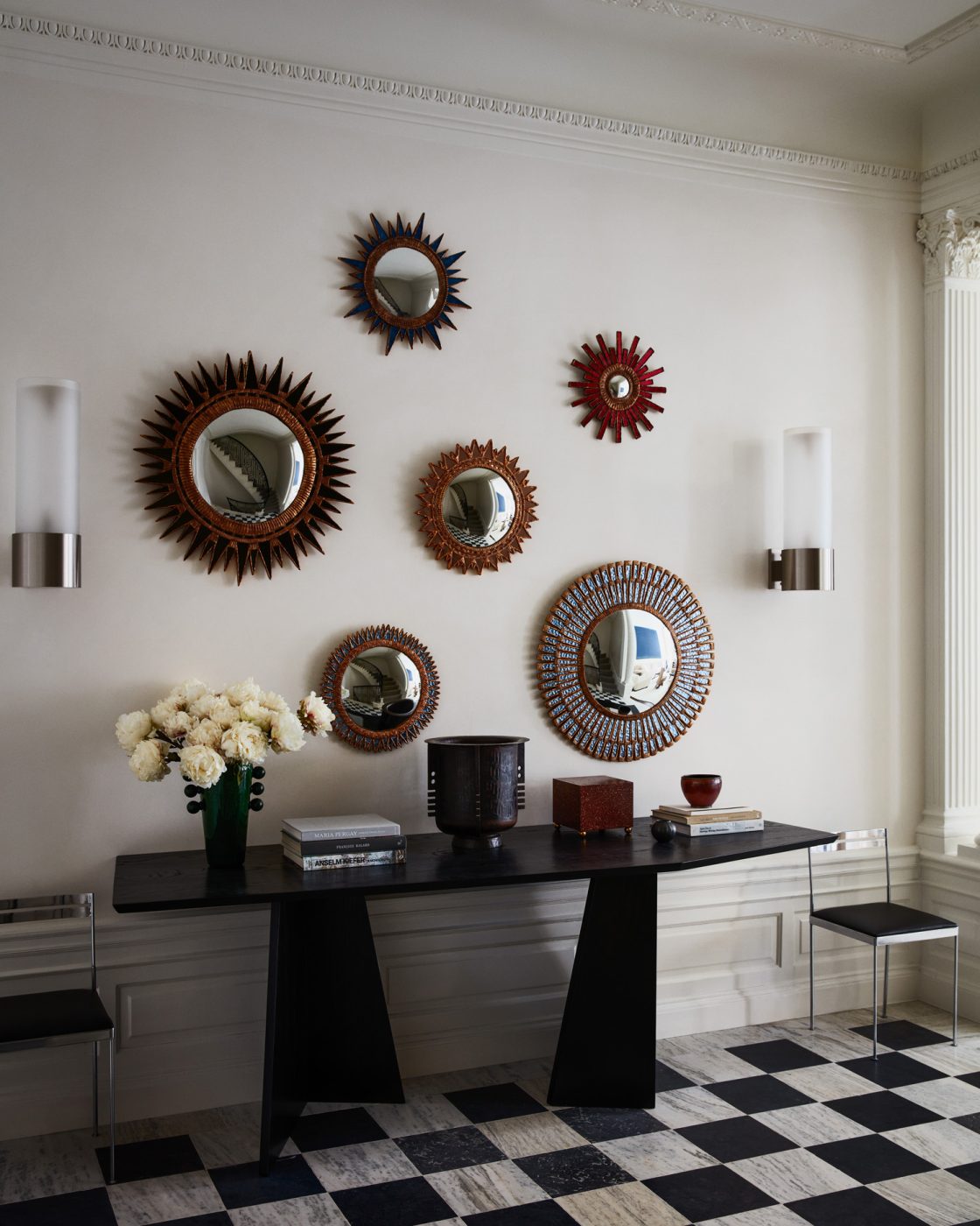 Entry of Alyssa Kapito-designed townhouse on Manhattan's Upper East Side