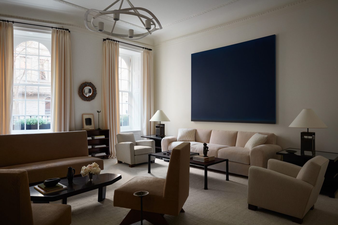 Living room of Alyssa Kapito-designed townhouse on Manhattan's Upper East Side