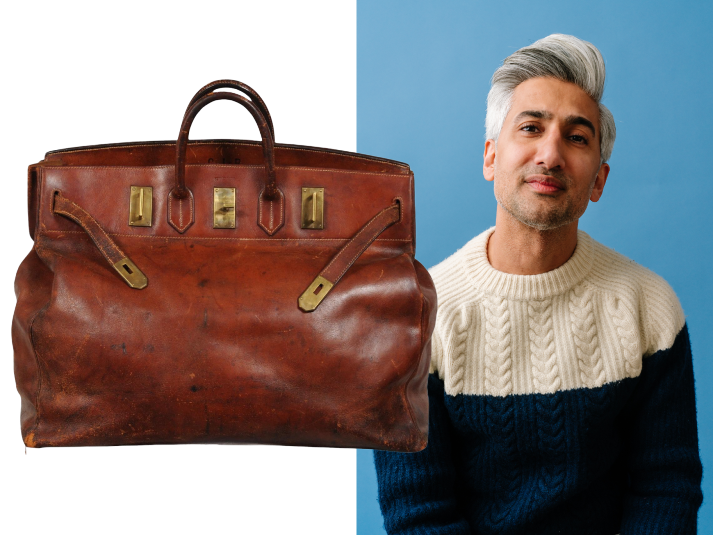 Tan France and a vintage Hermès HAC bag from his 1stDibs favorites folder