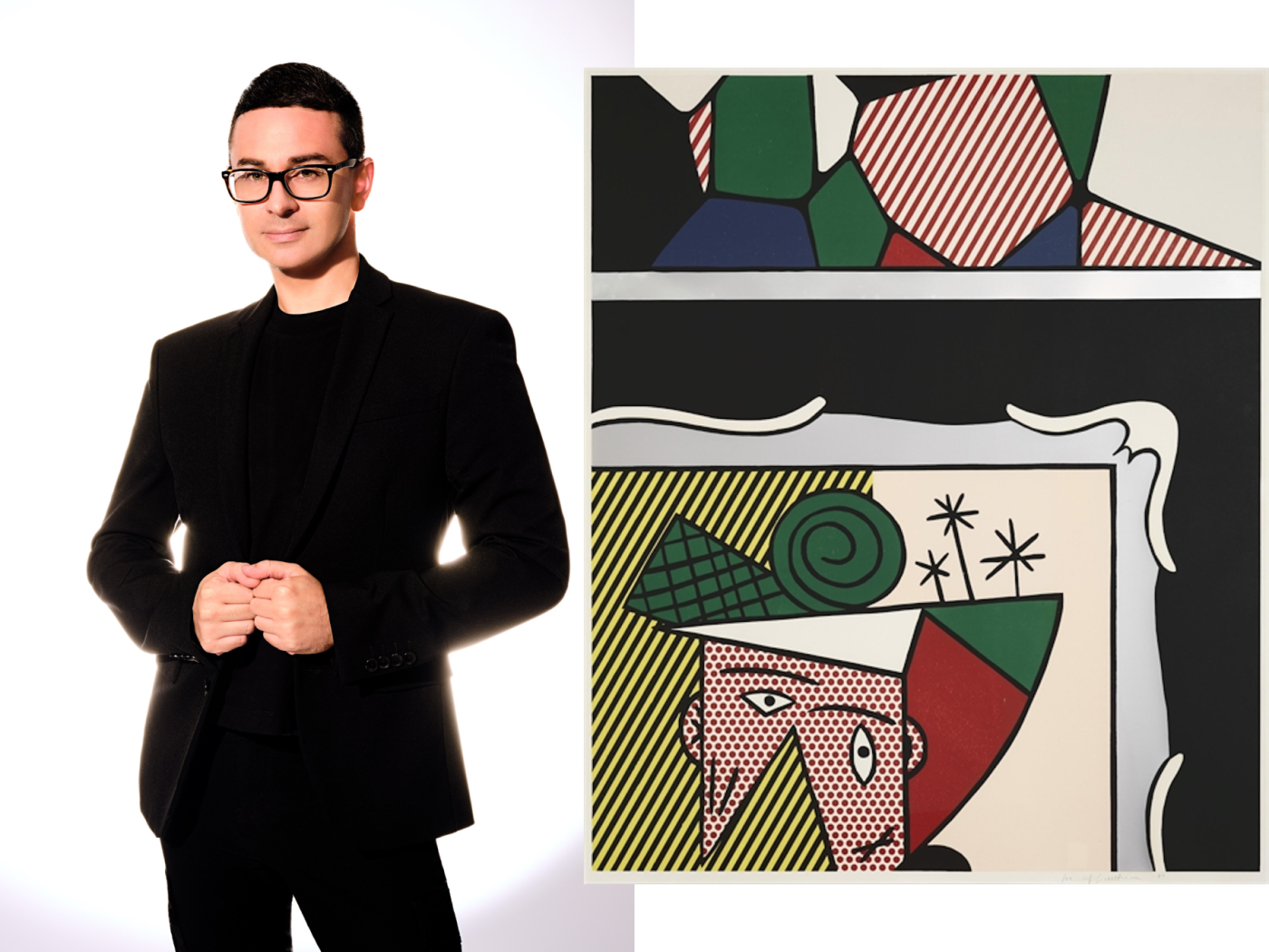 Christian Siriano and a Roy Lichtenstein print from his 1stDibs favorites folder