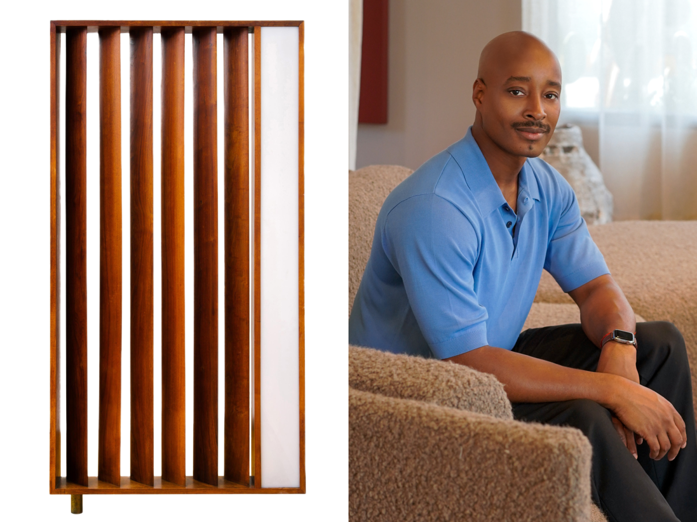Adair Curtis and a Vladimir Kagan walnut louvered room divider from his 1stDibs favorites folder