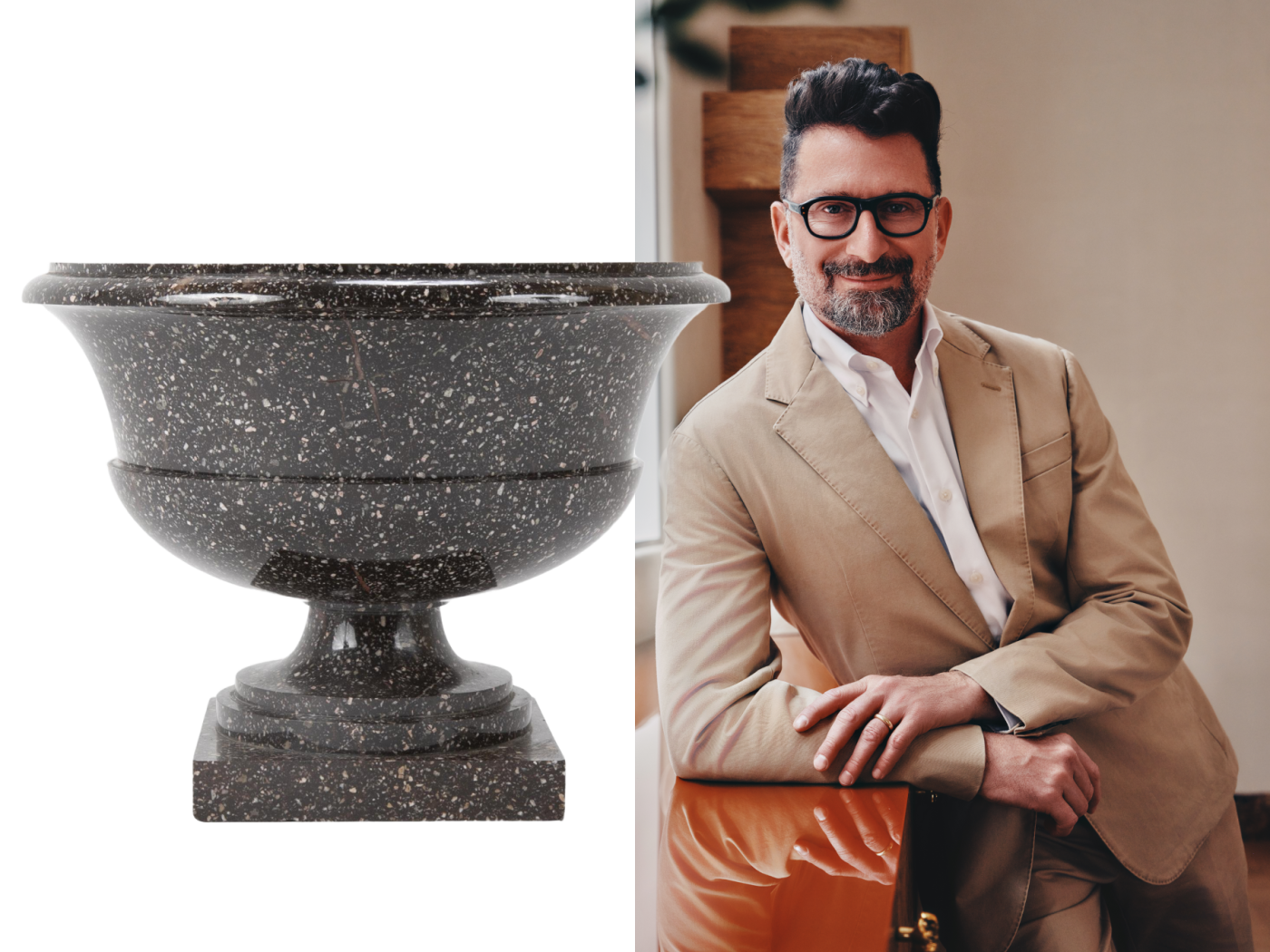 Eli Dweck and a Swedish neoclassical porphyry footed bowl from his 1stDibs favorites folder