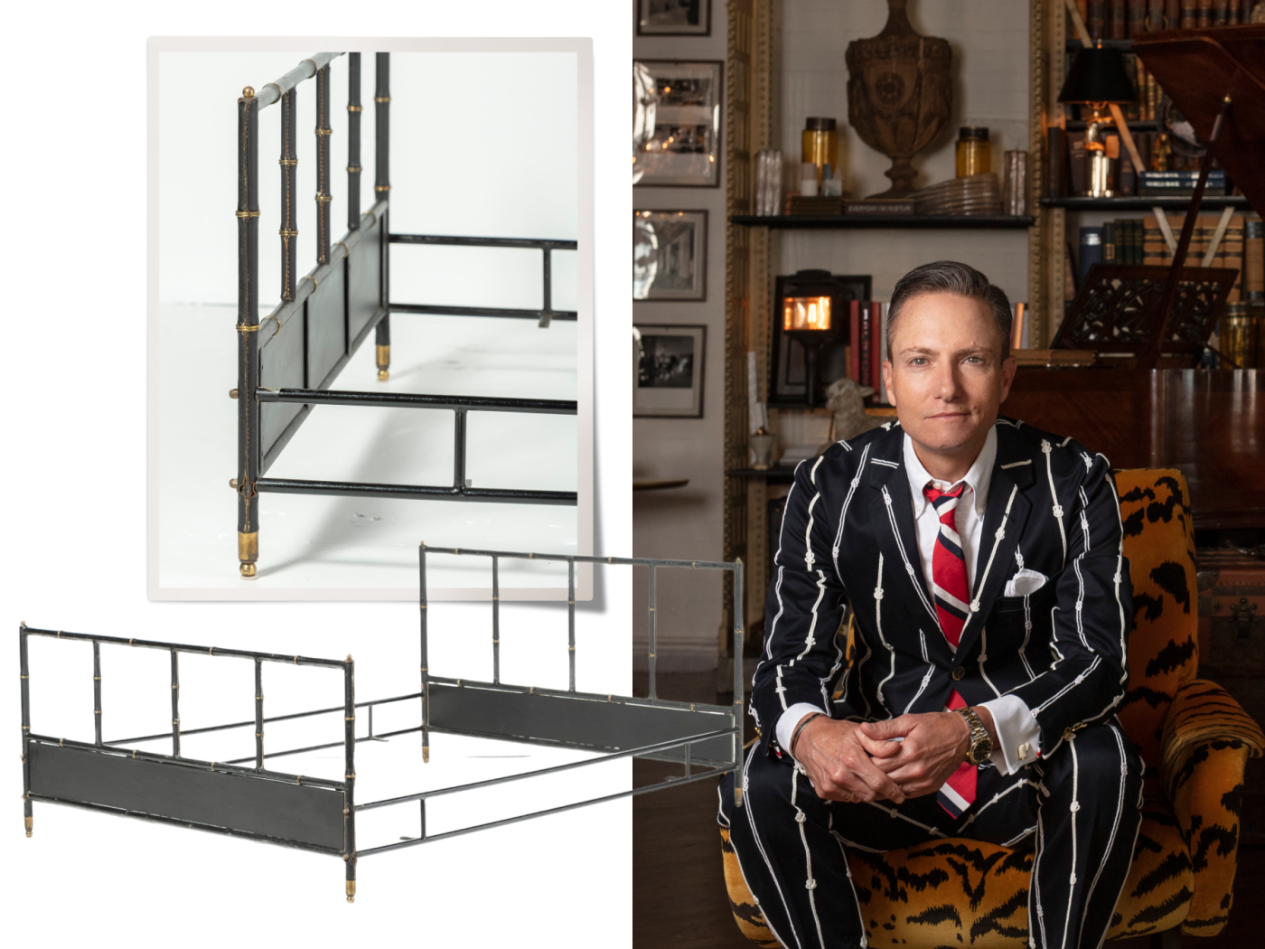Ken Fulk and a Jacques Adnet bed from his 1stDibs storefront